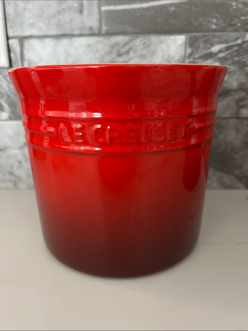 Le Creuset Red Glazed Ceramic Crock